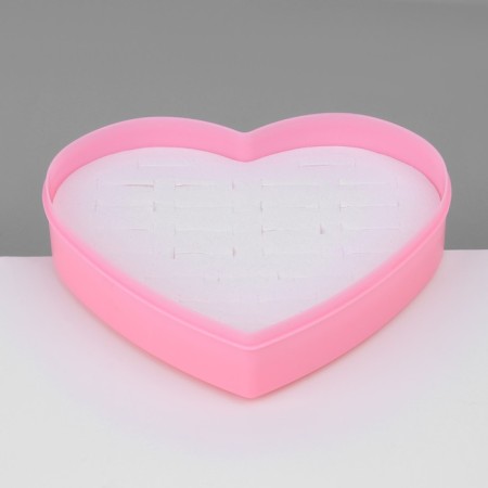 Organizer for jewelry "Casket Heart" 24 places, plastic, 12 × 9.5 × 3 cm, pink color-4