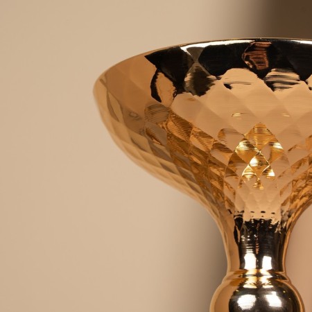 Summary Metal for 1 candle "Richard" Color Gold 12.5 x 12.5 x 37.5 cm-11