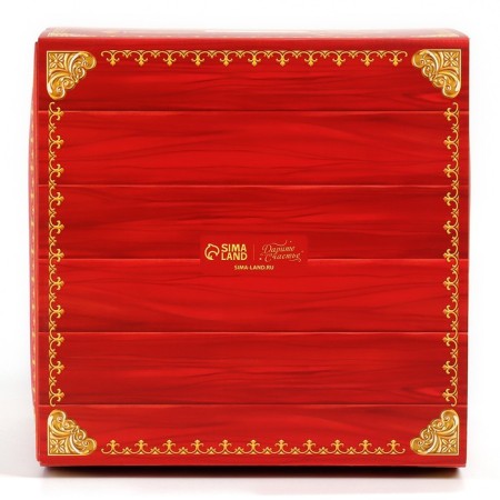 Confectionery box with a window, a chest, New Year's Post, 20 x 20 x 20 cm,-5