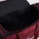 Road bag on a zipper, with an increase, 3 outer pockets, a long belt, black/burgundy color