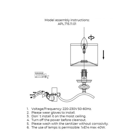 Wall lamp (sconces) Okin E14 40W-4