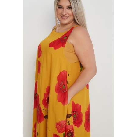 Women's dress, size 54, orange color-4