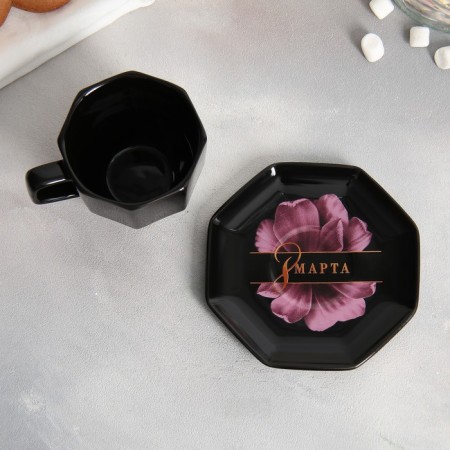Tea couple "March 8", mug 200 ml, saucer 13 cm