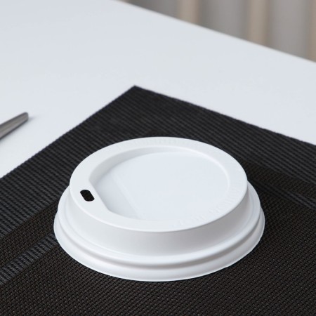 Disposable cover on a glass, d = 9 cm, with a hole, white color-1