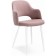 Stol on a metal frame Gutrids metal/velor, white/pink 51x56x82 cm