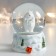 Souvenir Polystone Water Ball "White Bear with a gift" White with silver 7x6.7x8.8 cm
