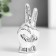 Souvenir Ceramics "Hand - Peace" silver 4x2.7x7.5 cm