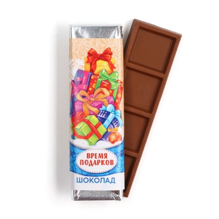 Cocoa cocoa confectionery tiles "Gift time", 25 g