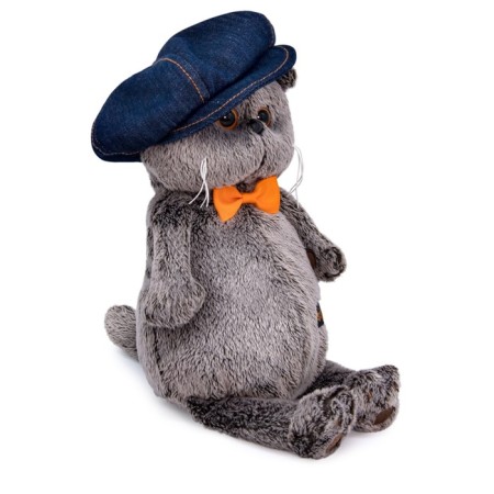Soft toy "Basik in jeans cap", 22 cm-5