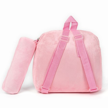 Baby plush backpack with an ANime Girl Penal, 24*24 cm, pink color-3