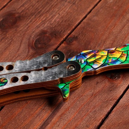 Wooden souvenir "Butterfly knife" multi -colored-4