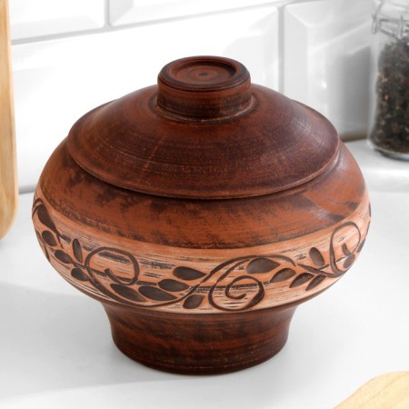 Angob pot for hot, 0.6l, 13 x 14 x 14cm