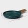 Porcelain dish for serving with a wooden handle Magistro, D = 20 cm, green color