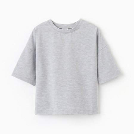 T -shirt Children's Minaku: Basic Line Kids, color gray melange, height 152 cm-6