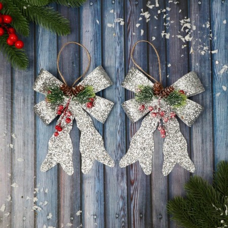 Jewelry "Elite" (set 2 pcs) 12x14 cm, silver