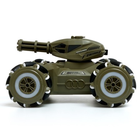 The radio -controlled “fighter” tank works on the battery, shoots hydrogel bullets, green color-1