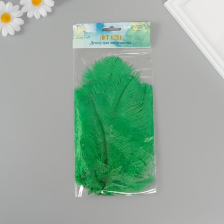 Decorative ostrich feather "dark green" h = 15-20 cm-3