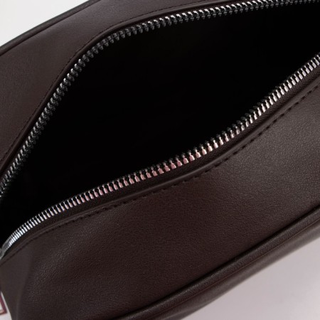Cross-Bodi bag, lightning department, external pocket, long belt, dark brown color-2