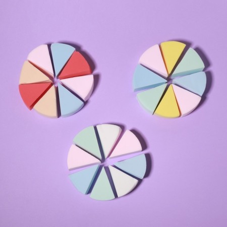 Makeup sponge, set - 8 pcs, 3.5 × 3 cm, multi -colored-6