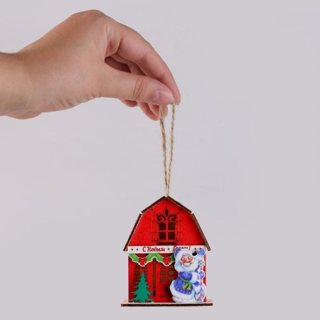 Light decor "House Santa Claus" red, 5.9 × 7 × 8.3 cm-5