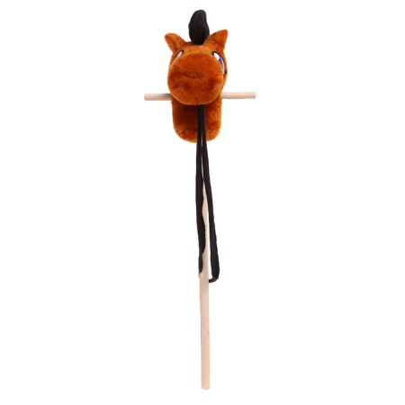 Soft toy "horse-horseman" on a stick, brown color-11