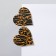 Acryl Earrings "Heart" Tiger, Black-Orange color
