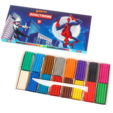 Plasticine 16 colors 240 g "Spider Man"-1