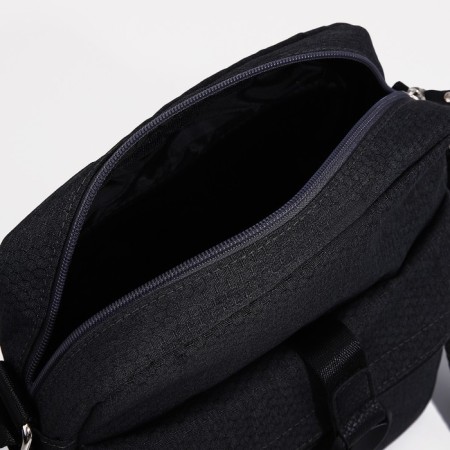Men's bag over the shoulder, textura, textiles, black color-4