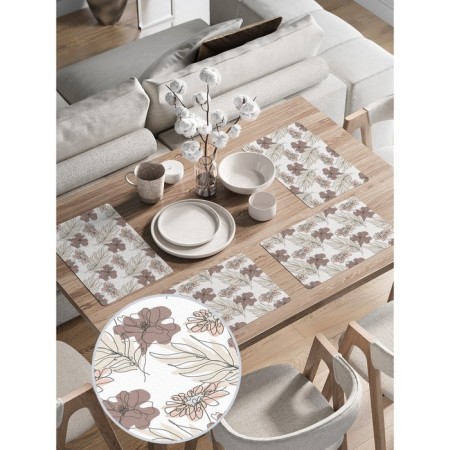 A set of napkins for setting the table "Crowns", rectangular, rounded edges, size 30x46 cm, 4 pcs-1