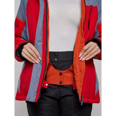 Ski jacket female winter, size 58, red color-12