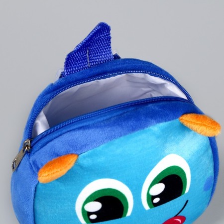 Baby plush backpack for a boy, round "Montrustrik", 18 × 18 cm-5