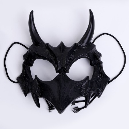 Carnival set: striped bandana, mask with black horns, thermonacleka-2
