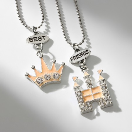 Crown and Crown and Castle Kulons, beige color in silver, 45 cm-3