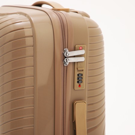 Middle suitcase 24 ", lightning department, code castle, 4 wheels, brown color-3