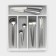 Griten cutlery tray, with silicone insert, 5 departments, 33.5 × 29.3 × 4.5 cm, white color
