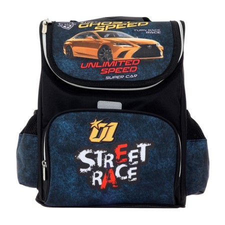 School Standard School, 34 x 27 x 20 cm, Attomex Lite Street Race, Black, Blue-3