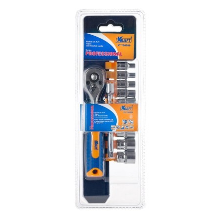 A set of end heads Kraft KT700320, with a rattle, 1/4 ", 6-gr., 4-13 mm, 12 items