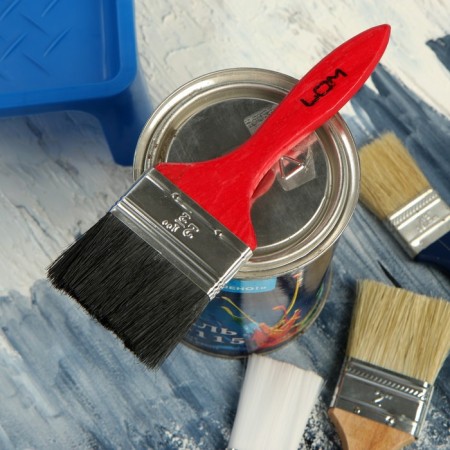 Brush flat scrap, mixed bristles, wooden handle, 2.5 ", 63 mm-4