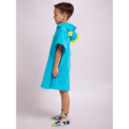 Children's robe, height 98 cm, turquoise color-1
