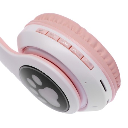 MYBIT W-32 braids, wireless, MIC, BT 5.0, AUX, Microsd, MP3, 400 mAh, pink-5