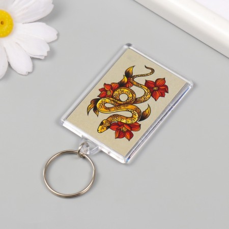 Acrylic key "Golden Snake" 3.5x5 cm-3