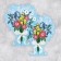 Volumetric cards "Flowers", 13.3 x 16.7 cm