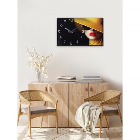 Carting clock is wall-mounted, interior "riddle", 57 x 35 x 4 cm, silent-1