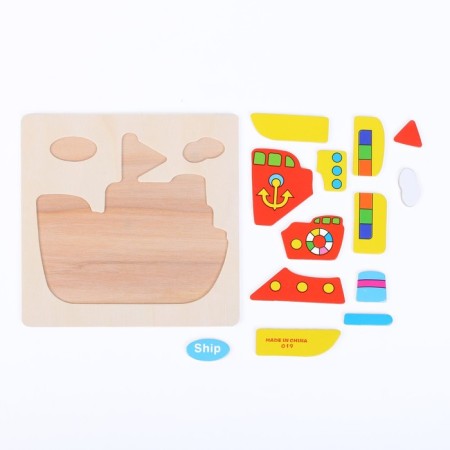 Children's wooden frames-lodges "Transport" 15 × 15 × 0.5 cm, mix-2