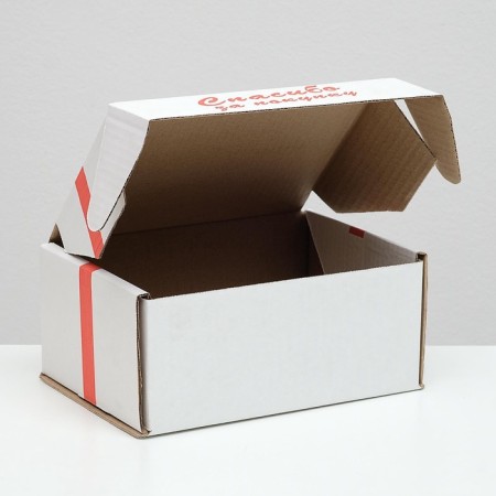 The box is self -assembly, "thanks for the purchase", white, 22 x 16.5 x 10 cm, set 5 pcs.-2