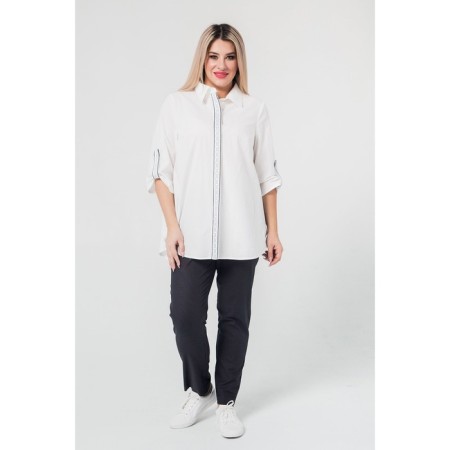 Female shirt, size 52, black and white color-1
