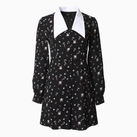 Women's dress with collar Mist p. 42, black-7