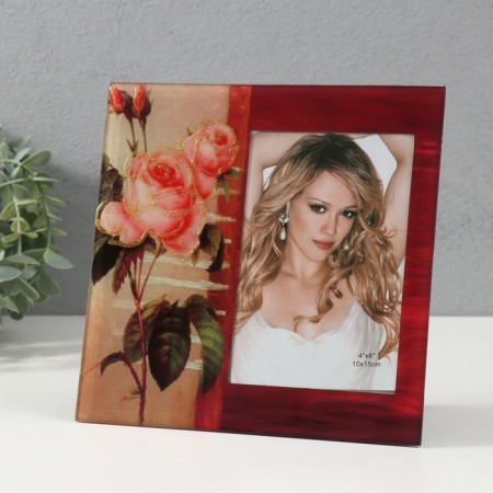 Photo frame glass "TZCH-043" 10x15 cm, col. red-1
