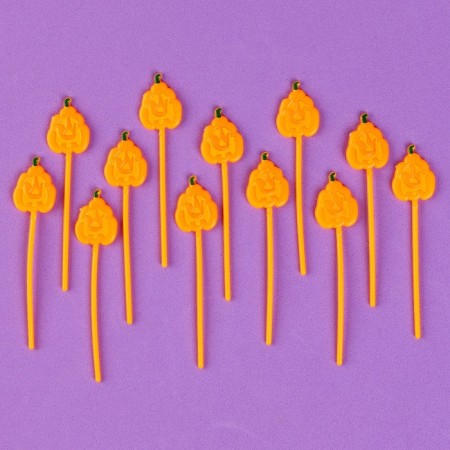 Pumpkin skewers, 12 pieces in a set, orange color-1