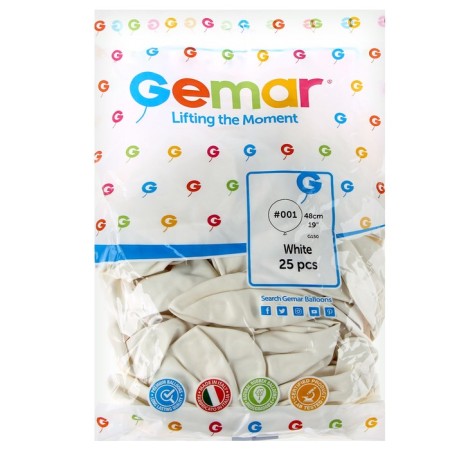 Latex ball 18 ", pastel, set 25 pcs., White color-1